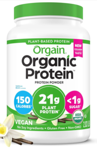 Orgain Organic Vegan Protein Powder, Vanilla Bean - 21g Plant Protein, 6g Prebiotic Fiber, No Lactose Ingredients, No Added Sugar, Non-GMO, For Shakes & Smoothies, 2.03 lb (Packaging May Vary)